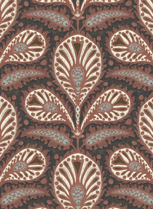 Josephine Munsey Wallpaper Ikat Clover - Red and Ink